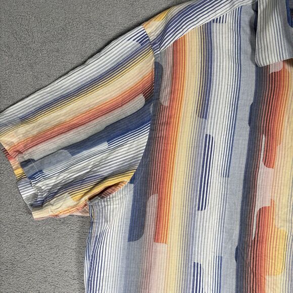 Jhane Barnes Frequency Shirt Men’s Size XL Cotton Blue Orange White Geometric - Picture 5 of 16